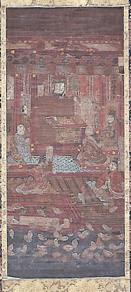 10絹本着色聖徳太子勝鬘経御講讃図