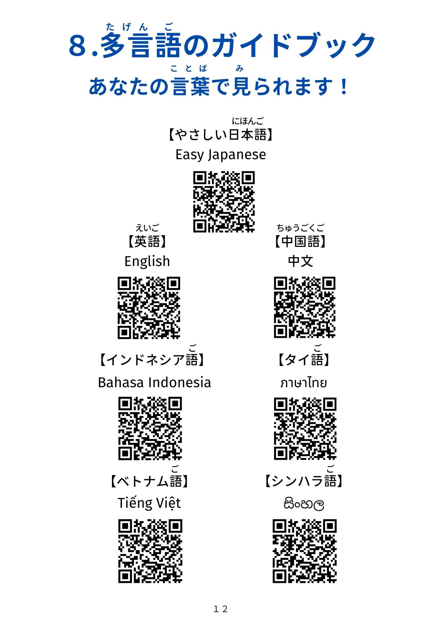 8.多言語のガイドブック 8.多言語のガイドブック